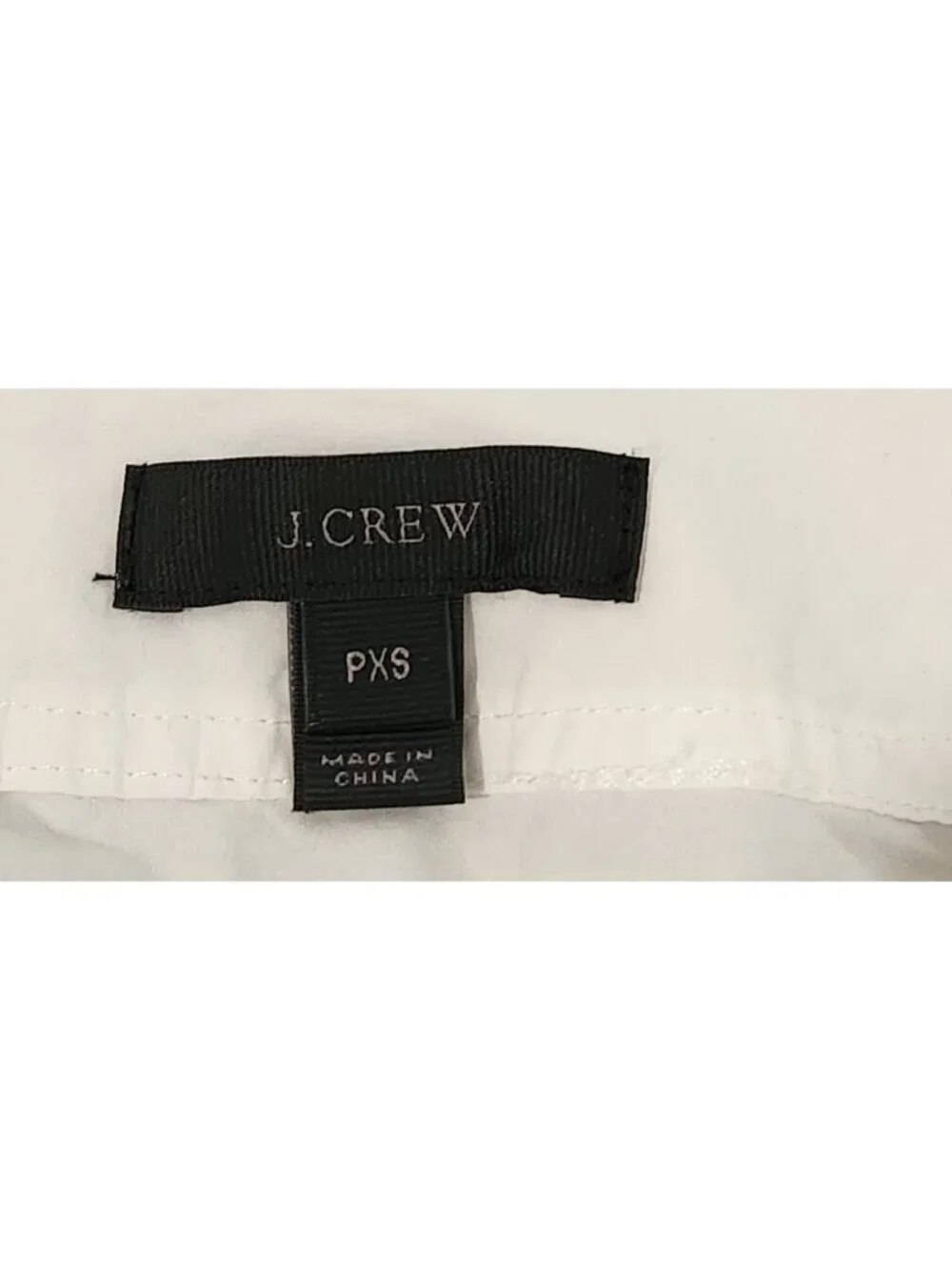 J. Crew White Long Sleeves With Buttons V Neck Top PXS Lightweight Rounded Hem